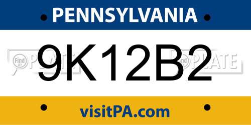 9K12B2 Pennsylvania License Plate