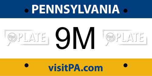 9M Pennsylvania License Plate