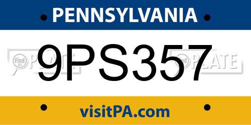 9PS357 Pennsylvania License Plate