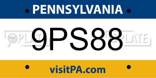 9PS88 Pennsylvania License Plate