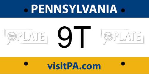 9T Pennsylvania License Plate