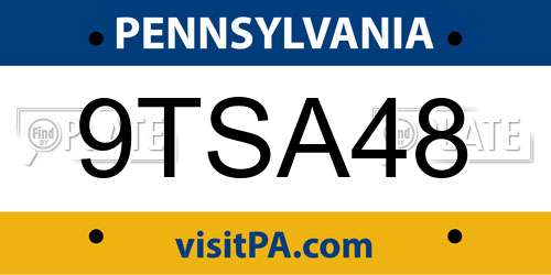 9TSA48 Pennsylvania License Plate