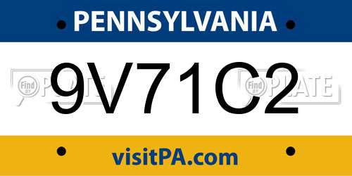 9V71C2 Pennsylvania License Plate