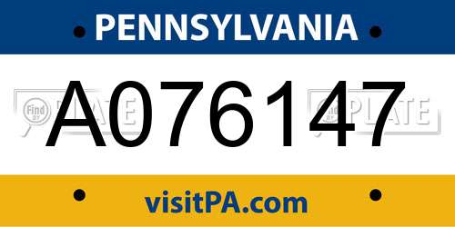 A076147 Pennsylvania License Plate