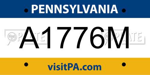 A1776M Pennsylvania License Plate