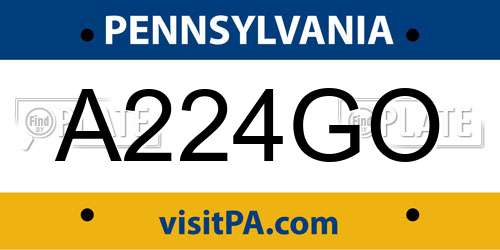 A224GO Pennsylvania License Plate