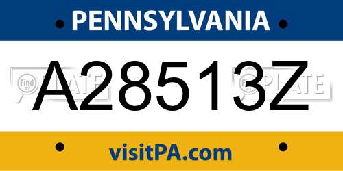 A28513Z Pennsylvania License Plate