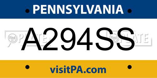 A294SS Pennsylvania License Plate
