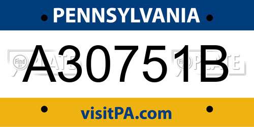 A30751B Pennsylvania License Plate