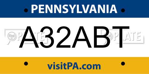 A32ABT Pennsylvania License Plate