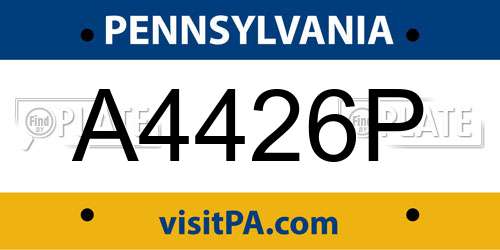 A4426P Pennsylvania License Plate