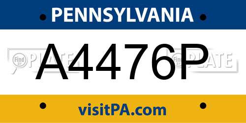 A4476P Pennsylvania License Plate
