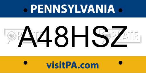 A48HSZ Pennsylvania License Plate