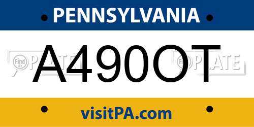 A490OT Pennsylvania License Plate