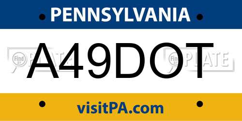A49DOT Pennsylvania License Plate
