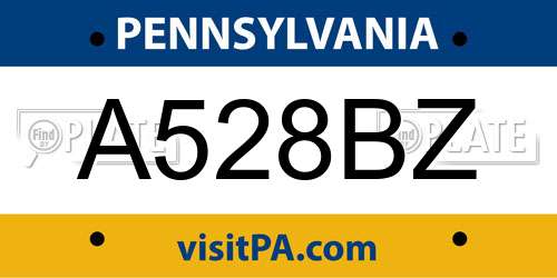 A528BZ Pennsylvania License Plate