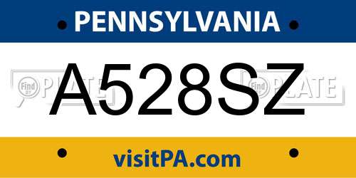 A528SZ Pennsylvania License Plate