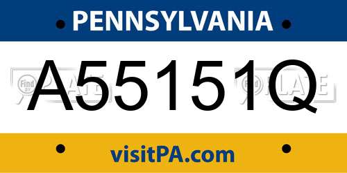A55151Q Pennsylvania License Plate
