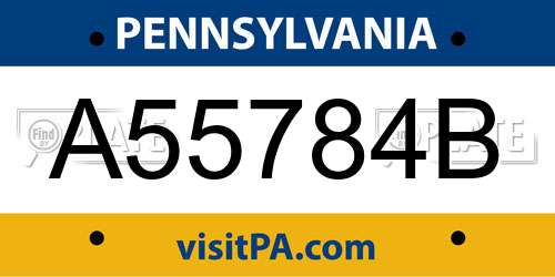 A55784B Pennsylvania License Plate