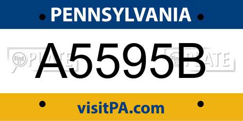 A5595B Pennsylvania License Plate