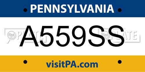A559SS Pennsylvania License Plate