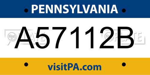 A57112B Pennsylvania License Plate