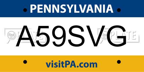 A59SVG Pennsylvania License Plate