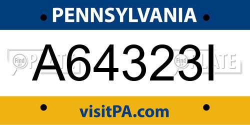 A64323I Pennsylvania License Plate