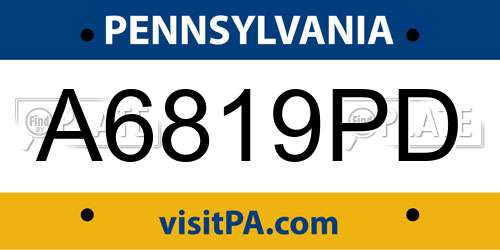 A6819PD Pennsylvania License Plate