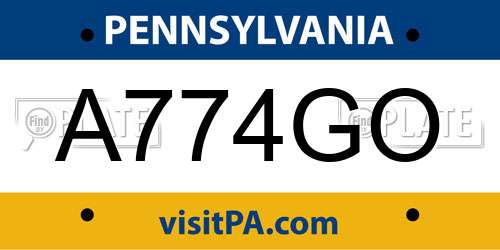 A774GO Pennsylvania License Plate