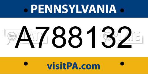 A788132 Pennsylvania License Plate