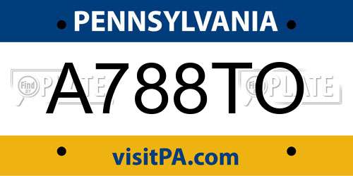 A788TO Pennsylvania License Plate