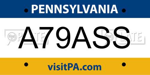 A79ASS Pennsylvania License Plate