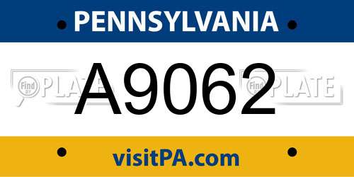 A9062 Pennsylvania License Plate