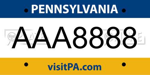 AAA8888 Pennsylvania License Plate