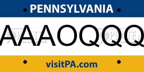 AAAOQQQ Pennsylvania License Plate