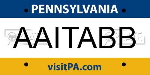 AAITABB Pennsylvania License Plate