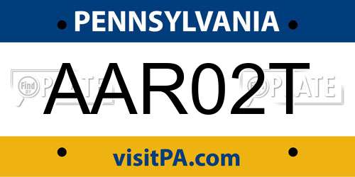 AAR02T Pennsylvania License Plate