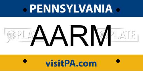 AARM Pennsylvania License Plate