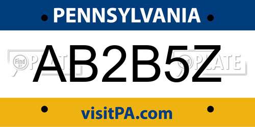 AB2B5Z Pennsylvania License Plate