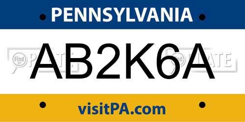 AB2K6A Pennsylvania License Plate