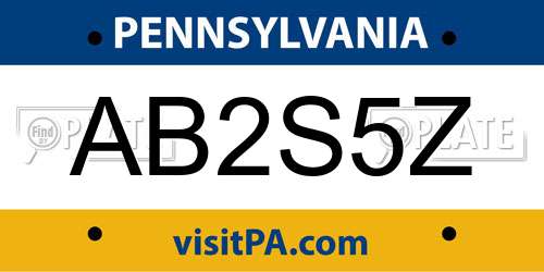 AB2S5Z Pennsylvania License Plate