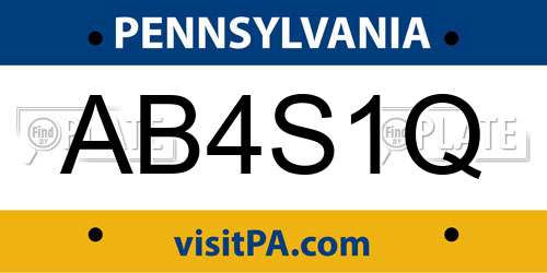 AB4S1Q Pennsylvania License Plate