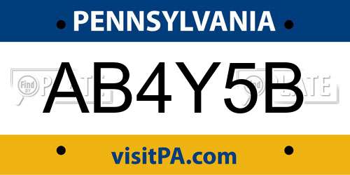 AB4Y5B Pennsylvania License Plate
