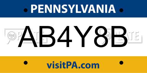 AB4Y8B Pennsylvania License Plate