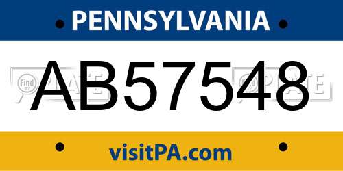 AB57548 Pennsylvania License Plate