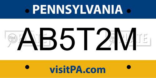 AB5T2M Pennsylvania License Plate