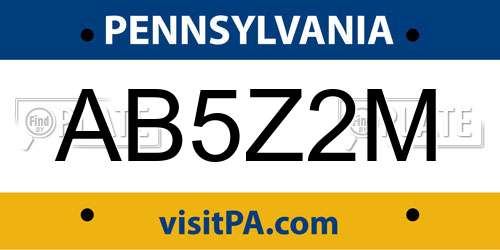 AB5Z2M Pennsylvania License Plate