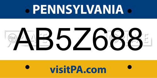 AB5Z688 Pennsylvania License Plate