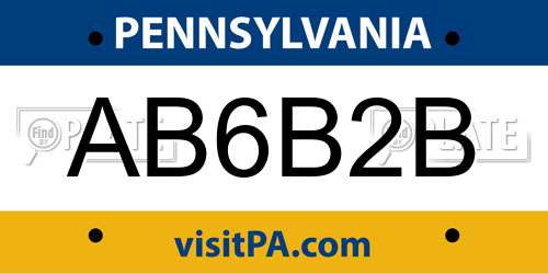 AB6B2B Pennsylvania License Plate
